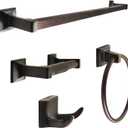 SENTO CELLAR Classic Bathroom Accessories Set, Heavy Duty Metal Bath Hardware Set Wall Mounted, Includes Robe Hook, Standard Toilet Paper Holder, Towel Ring, 24 Towel Bar (4-Piece, Oil-Rubbed Bronze)