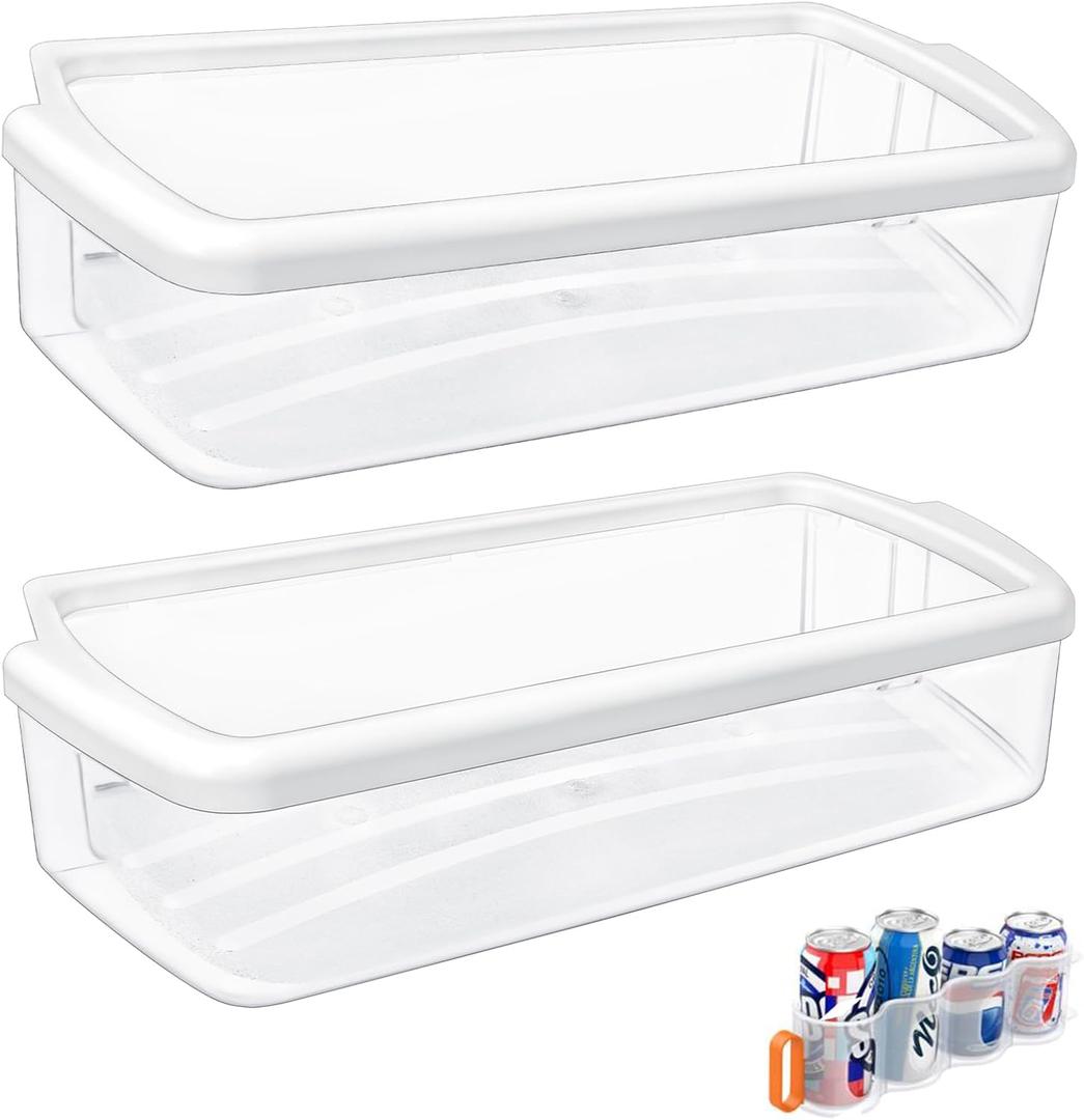 [2 PACK] UPGRADED W10321304 Refrigerator Door Shelf Compatible with Whirlpool Shelf Replacement WPW10321304 Whirlpool Fridge Door Shelf Bin AP601947 WRS325FDAM01 WRS325FDAM02 WRS325FDAM04 ED5FVGXWS07 (1137)