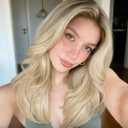 FAVE 13x6 Synthetic Lace Front Wig 18 Inch Blonde Layered Glueless Wig Pre Plucked Hairline Natural Density Kanekalon Futura Synthetic Wigs for Women Ombre Ash Blonde