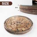 Wooden Wine Cork Holder, Rustic Round Tray for Wine Cork Collector, Wooden and Glass Storage for 250 Corks, Decorative Tray for Kitchen Dining Room Coffee Table and Home Decor