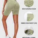 RUNNING GIRL Seamless Workout Gym Shorts for Women Scrunch Butt,High Waist Tummy Control Athletic Biker Running Shorts(DK3088Light Green,XL)