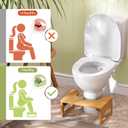 AmazerBath 7 Inches Bamboo Toilet Stool Squat for Adult, Foldable Squatting Potty Stools for Bathroom, 0.79" Thickness Poop Stool with Non-Slip Strip, Space-Saving, No Assembly Required, Natural Color