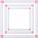 LOYORTY 3 Pack Square Embroidery Hoops, Plastic Cross Stitch Hoop, White Cross Stitching Frame, Embroidery Snap Frame for Cross Stitching, Quilting, Needlepoint (6x6, 8x8, 11x11)