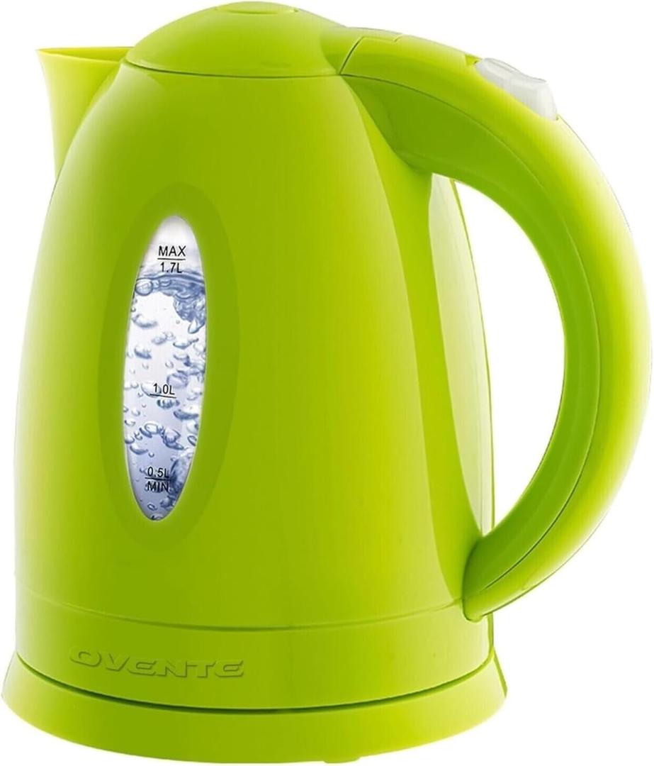 OVENTE Electric Kettle, 1.7L Fast Boiling Water Heater for Coffee or Tea, BPA Free with Water Level Gauge, Auto Shut-Off, Boil-Dry Protection, Indicator Light and Removable Filter, Green KP72G (1.8 Quarts)