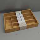 Juvale Silverware Organizer Tray - Brown Bamboo, 6-Slot, 14.5 x 10.25 x 1.75 in - Utensil Drawer Organizer & Cutlery Tray for Kitchen & Desk Use