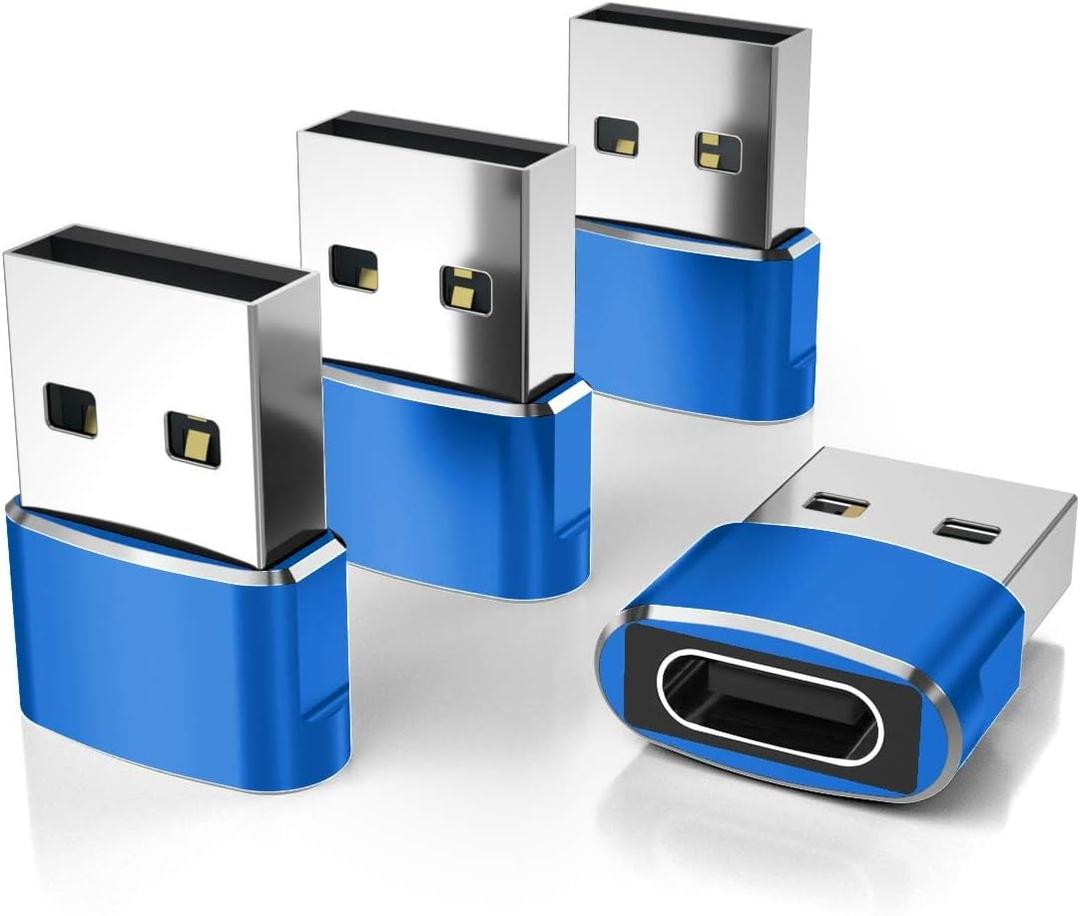 Elebase for Apple Watch Series 11 SE Ultra 3 Adapter,USB to USB C Adaptor,Type C Female to A Male Cable Converter for iWatch 9 10 9,Airpods 4 2,iPad 8th 9th 10th Air 4th 5th Mini 7 7th 6th Yubico (Blue)