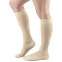 Truform 20-30 mmHg Medical Compression Stockings, Smooth Stretch Microfiber, Knee High, Closed Toe, Beige, Large (Large (1 Pair))