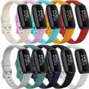 10 Pack Compatible with Fitbit Inspire 3 Bands,Soft Sport Bands Silicone Replacement Wristband for Fitbit Inspire 3 Tracker Smart Watch for Women Men (Small(5.5" -8.1"))
