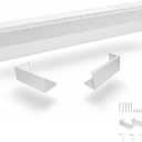 Baseboard Heater Covers with Left and Right Endcaps,Suit for Bathroom & Hydronic System for Replacing Old Cover Galvanized Steel Slip-On White (3ft)