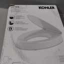 KOHLER 25875-0 Hyten 3" Height, Elevated Soft Close Elongated Toilet Seat, Contoured Seat with Grip-Tight Bumpers, Quick-Attach Hardware, No Slam Toilet Seat, White