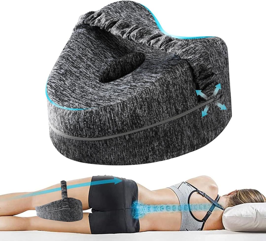 Leg Pillow, Knee Pillow for Side Sleepers, Leg Pillows for Sleeping, Knee Cushion for Sleeping,Suitable for Relieving Leg, Back, Knee Pain (Grey)