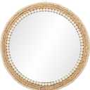 SWTHONY 18 Inch Boho Round Hanging Wall Mirror Decorative Rattan Circle Mirrors for Farmhouse, Living Room, Bedroom