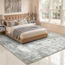 Area Rugs 8x10 Living Room Rug Washable No Slip Low Pile Soft Thickness Large Carpets Indoor Floor Covering for Bedroom Dining Modern Abstract Home Office Decor Grey