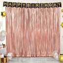 LOLStar 2Pack Valentine's Day Rose Gold Engagement Party Decoration 3.3X6.6ft Streamers, Rose Gold Retirement party Decorations also Perfect for Bachelorette Bridal Shower, 40th 50th 60th Birthday Decor