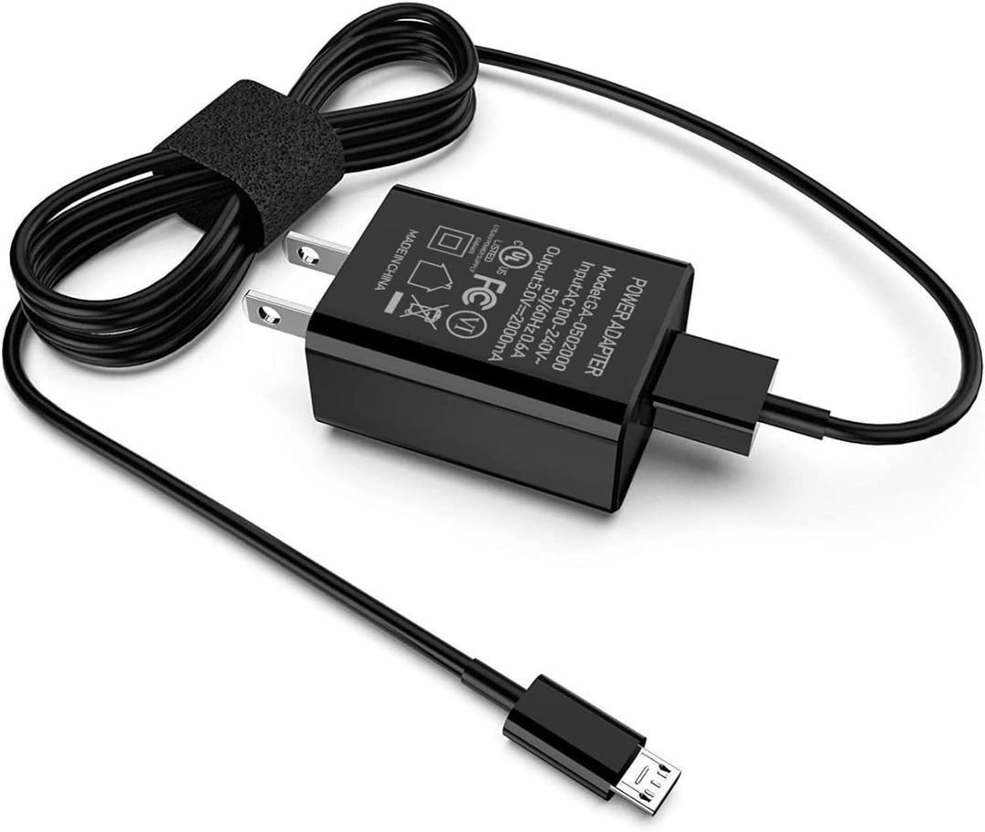 Fast Charger Compatible for Fire UL Listed AC Adapter 2A Rapid Charger with 6.6Ft Micro-USB Cable for All-new Fire 7 HD 8 10 Plus Tablet, Kids Pro, Kids Edition, HD HDX 7 8.9 (Black)