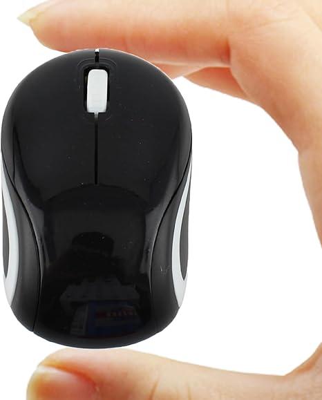 Wireless Mouse Cute Mini Computer Mouse for LaptopSmall Size Pocket Portable Compact Travel USB Optical Mice 3 Buttons 1000 DPI Cordless Mouses for PC Computer Notebook MacBook Kids Girl Gift(Black)