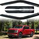 Tape-On Side Window Visor Deflectors Rain Guards for 2015-2026 Ford F150 SuperCrew & 2017-2026 F-150 Raptor F250 F350 F450 F550 Window Vent Deflectors Visors Shades 4pcs