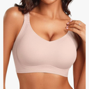 Vertvie Women's Seamless Wireless Push Up Bras with Support and Lift No Underwire Bralettes Full Coverage Sport Everyday Bra, M
