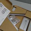 Suptek Glass Floating Shelves, TV Wall Mount with Shelf for DVD Player / PS4 / Cable Boxes/Game Consoles/Sky Box/TV Accessories, Media Shelf, Flat Wall Mount Bracket, 1 Tier Shelf, Silver