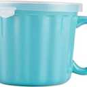 Farberware 5172594 Baker's Advantage Ceramic Soup Mug with Lid, 16-Ounce, Teal