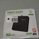 6 FT Flat Plug Surge Protector Power Strip,8 Multiple AC Outlets with 6 USB Ports (2 USB C), 6 Feet Extension Cord, 1250W/10A, One Touch Switch Button, 17 in 1 Compact powerstrip (White)