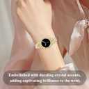 Bling Band with Case Compatible for Samsung Galaxy Watch 8 40mm 44mm, Women Diamond Butterfly Metal Bracelet Rhinestone Strap with Protector Case