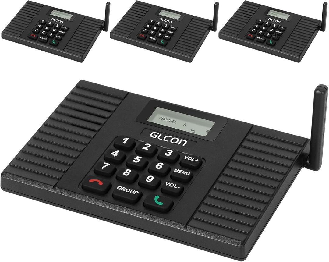 Intercoms Wireless for Home - Full Duplex Wireless Intercom System - Hands Free 1.1 Mile Range Two-Way Communication System - Expandable Intercom System for Business, House, Office - 4 Pack