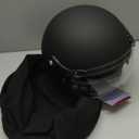 3/4 Motorcycle Helmets Retro Open Face Vespa Scooters Helmet with Clear Visor for Men and Women- DOT Approved (Medium, Matte Black)