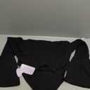 MANGOPOP Bell Sleeve Mock Neck Long Sleeve Bodysuit for Going Out Tops for Women (X-Large, 01 Black)