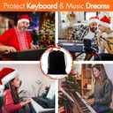 61 Keys Piano Keyboard Dust Cover, Music Stretchy Electronic DirtProof Keyboard Cover With Durable Elastic & Cord Lock Must Have Piano Accessories, Black