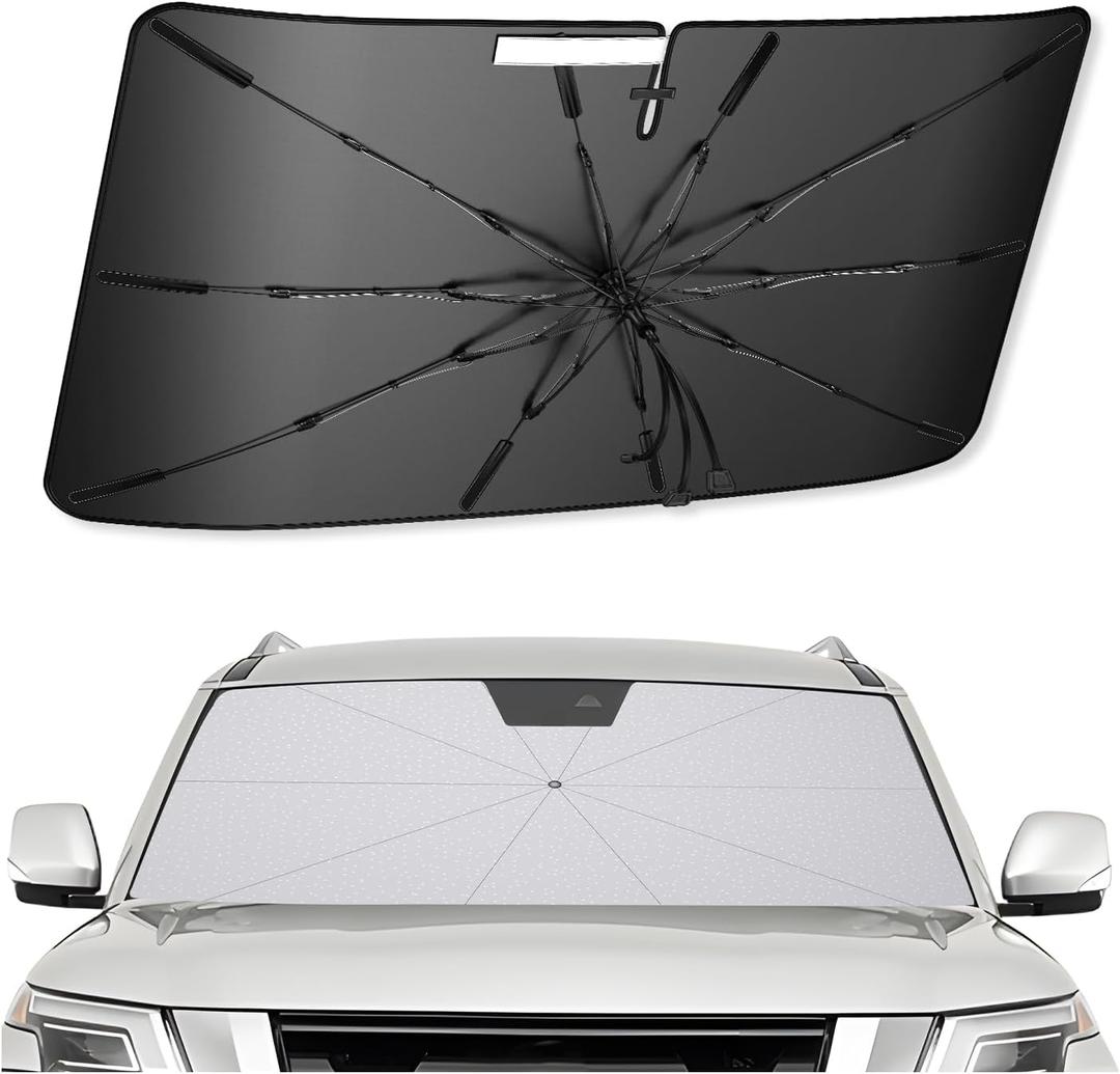 SXCY for 2021-2024 2025 Nissan Armada Windshield Umbrella Sunshade [Easier Foldable] for 2025 Armada Accessories 2025 Armada Sunshade Umbrella for 2025 Armada Windshield Sun Shade Umbrella