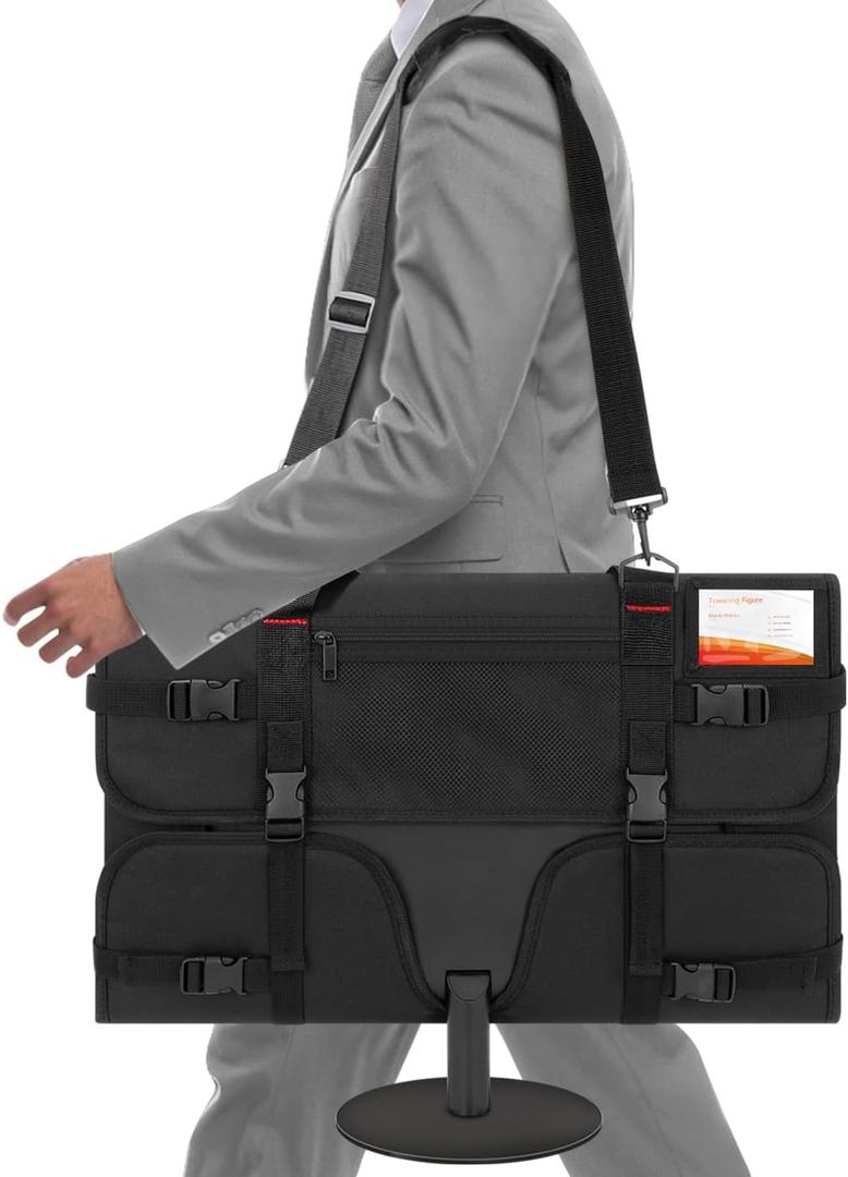 Monitor Carrying Case, Monitor Travel Case for 27" LCD Screens and Monitors, Protective Monitor Bag Computer Monitor Dust Covers with Padded Velvet Lining & Adjustable Shoulder Strap