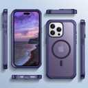 Red2Fire Magnetic for iPhone 15 Pro Max Case, [Compatible with MagSafe][Military Grade Drop Protection][Heavy Duty Shockproof] Non-Slip Translucent Matte Bumper Phone Case for iPhone 15 Pro Max 6.7" (Dark Purple)