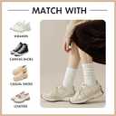 6 Pairs Women's Scrunched Crew Socks Womens Boot Calf Socks Women sports compression Socks for Running and Athleisure (Black, M)