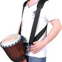 Padded Djembe Shoulder Strap Adjustable African Hand Drum Sling Belt Comfort Shoulder Harness Percussion Accessories Black