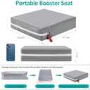 Toddler Booster Seat for Dining Table, Stronger Support Non-Slip Bottom Booster Seat for Kitchen Chair 2 Adjustable Straps Portable Travel and Home Increasing Booster Cushion Kid Baby(Grey)