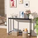 VASMIA Console Table, Entryway Table, Narrow Sofa Table, 39" Bamboo Hallway Table for Entryway, Living Room, Bedroom, Foyer, Black, 9.44"d X 39.37"w X 29.52"h