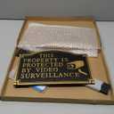 Video Surveillance Signs, Home Security Camera - Thick and Sturdy Cast Material, Embossed Letters,11.5"7.5" Heavy Duty Statement Plaque with 31.5" Stakes and Upgraded Stainless Screws
