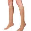 Truform Sheer Compression Stockings, 8-15 mmHg, Women's Knee High Length, 20 Denier, Beige, Large
