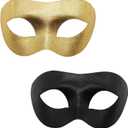 Black & Gold Venetian Masquerade Mask for Men & Women Classic Vintage Retro Masks for Carnival, Mardi Gras, Halloween Party, Costume Party Prom Ball Cosplay