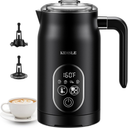 Electric Milk Frother, 4 In 1 Milk Frother and Steamer With Temperature Control, Automatic Warm and Cold Foam Maker for Coffee, Latte, Hot Chocolate, Cappuccinos, Macchiato, Black