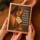 DoawBang Jesus Wall Art Canvas Come to Me Matthew 11:28 Scripture 12x16 inch Inspirational Christian Decor for Prayer Room, Home, or Office
