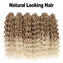 GoGo Curl Crochet Hair 18Inch 6Packs GoGo Curl Crochet Braiding Hair Water Wave Synthetic Braiding Hair (18 Inch (Pack of 6), 27/613#)