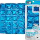 Jacent Reusable Ice Pack Mat, Flexible 30-Cube Gel Freezer Sheet for Coolers, Lunch Bags, Food Storage & Outdoor Use, Jumbo 12 x 9.5 Inch