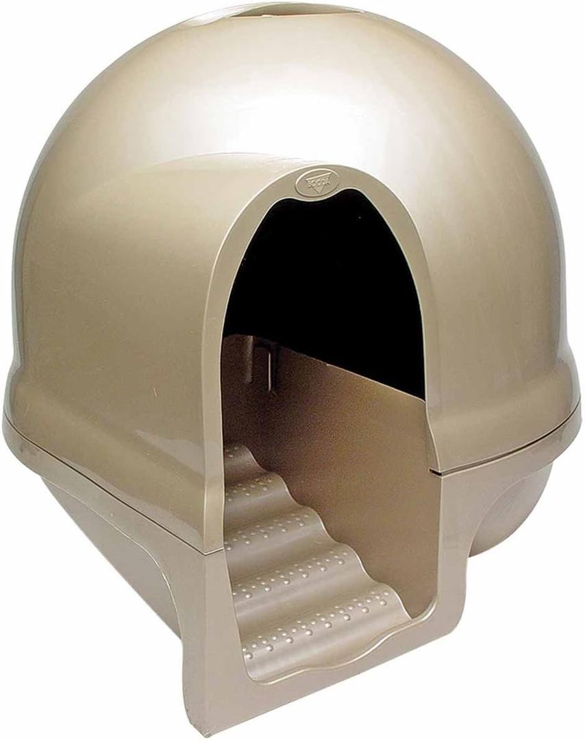 Petmate Booda Clean Step Cat Litter Box Dome (Made in the USA with 95% Recycled Materials)- Titanium, Made in USA