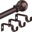 Bronze Curtain Rods for Bedroom with Brackets,5/8 Inch Diameter Small Window Curtain Rod Adjustable 32 to 120 Inches,Easy Install Drapery Rods