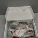 LAURMOSA Heels for Girls Silver Dress Shoes Girl Sandals for Wedding Party Dinner Closed Toe Low Chunky Block Ankle Strap Pump Shoes for Little Big Kids(L1013Silver 4)