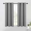 NICETOWN Bedroom Curtains Blackout Drapery Panels, Three Pass Microfiber Thermal Insulated Solid Ring Top Blackout Window Curtains / Drapes for Small Window (2 Panels, W42" X L54", Silver Grey)