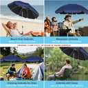 2 x Blissun 2 Pack Chair Umbrella with Clamp, Adjustable Umbrellas for Chair, UPF50+ Sun Shade Umbrella for Beach Chair, Wheelchair, Camping Chair, Patio Chair, Golf Carts, Navy Blue