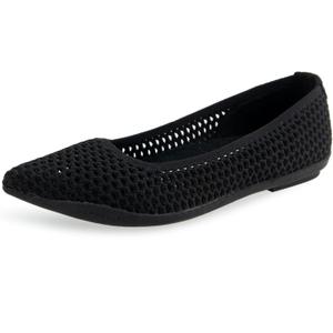 Aerosoles Women's Danielle Ballet Flat, Black Textured Knit Fabric, 10